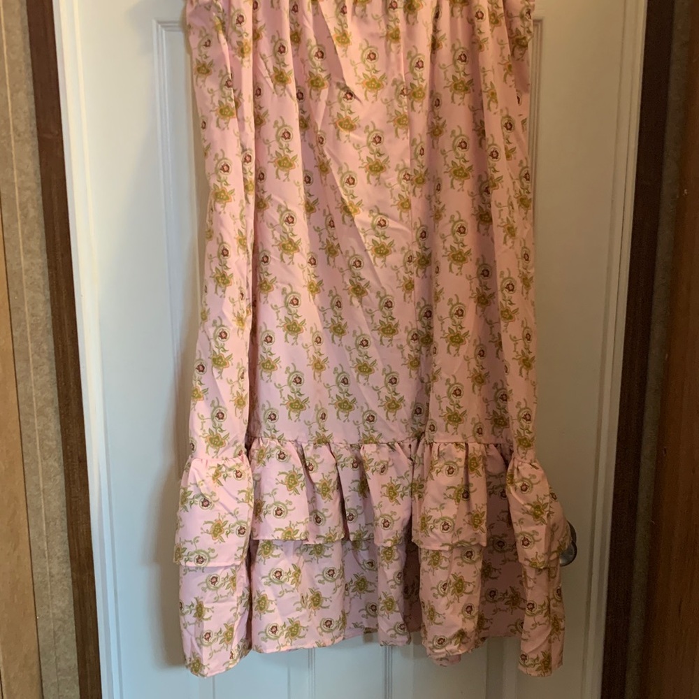Pink Floral Ruffle Skirt